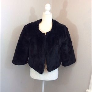 LC Lauren Conrad Black Plush Faux fur Cover